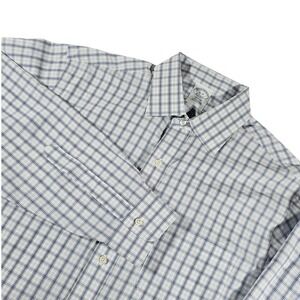 Brooks Brothers Dress Shirt Mens 16-34 Blue White Check Regent Non-Iron
